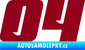 Samolepka Startovní číslo 04 typ 6 bordó vínová