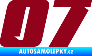 Samolepka Startovní číslo 07 typ 6 bordó vínová