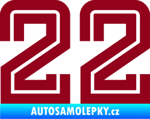 Samolepka Startovní číslo 22 typ 7 bordó vínová