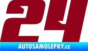 Samolepka Startovní číslo 24 typ 6 bordó vínová