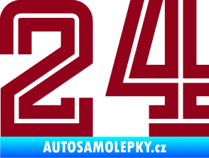 Samolepka Startovní číslo 24 typ 7 bordó vínová
