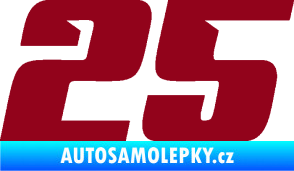 Samolepka Startovní číslo 25 typ 6 bordó vínová