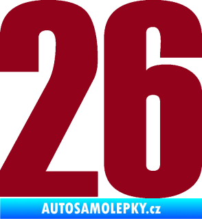 Samolepka Startovní číslo 26 typ 2    bordó vínová