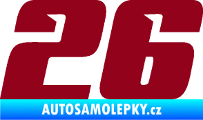 Samolepka Startovní číslo 26 typ 6 bordó vínová