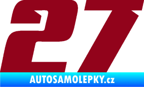 Samolepka Startovní číslo 27 typ 6 bordó vínová