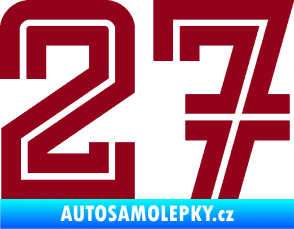 Samolepka Startovní číslo 27 typ 7 bordó vínová