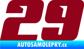 Samolepka Startovní číslo 29 typ 6 bordó vínová