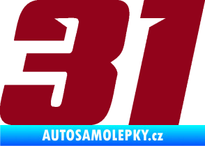 Samolepka Startovní číslo 31 typ 6 bordó vínová