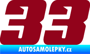 Samolepka Startovní číslo 33 typ 6 bordó vínová