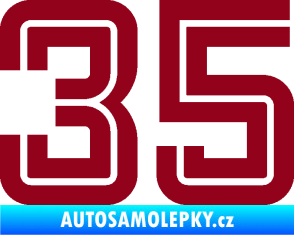 Samolepka Startovní číslo 35 typ 7 bordó vínová