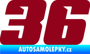 Samolepka Startovní číslo 36 typ 6 bordó vínová