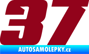 Samolepka Startovní číslo 37 typ 6 bordó vínová