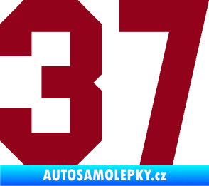 Samolepka Startovní číslo 37 bordó vínová