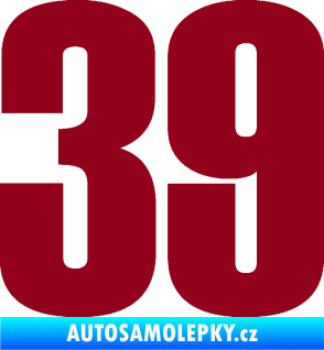 Samolepka Startovní číslo 39 typ 2      bordó vínová
