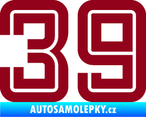 Samolepka Startovní číslo 39 typ 7 bordó vínová