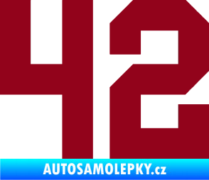 Samolepka Startovní číslo 42 bordó vínová