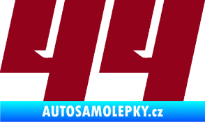 Samolepka Startovní číslo 44 typ 6 bordó vínová