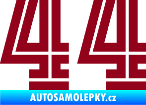 Samolepka Startovní číslo 44 typ 7 bordó vínová
