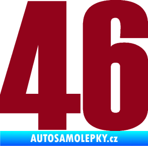 Samolepka Startovní číslo 46 typ 2       bordó vínová