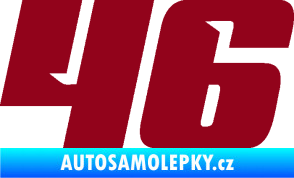 Samolepka Startovní číslo 46 typ 6 bordó vínová