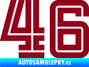 Samolepka Startovní číslo 46 typ 7 bordó vínová