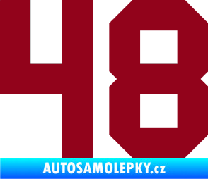 Samolepka Startovní číslo 48 bordó vínová