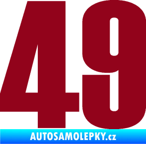 Samolepka Startovní číslo 49 typ 2      bordó vínová