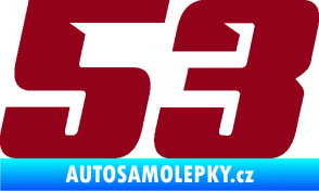 Samolepka Startovní číslo 53 typ 6 bordó vínová