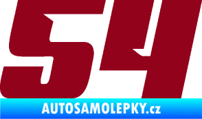 Samolepka Startovní číslo 54 typ 6 bordó vínová