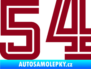 Samolepka Startovní číslo 54 typ 7 bordó vínová
