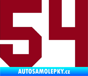Samolepka Startovní číslo 54 bordó vínová