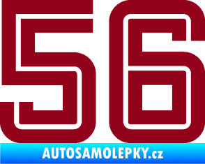 Samolepka Startovní číslo 56 typ 7 bordó vínová