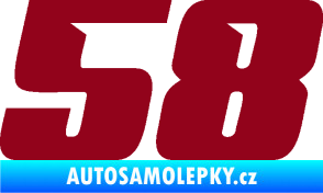 Samolepka Startovní číslo 58 typ 6 bordó vínová