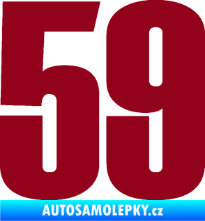 Samolepka Startovní číslo 59 typ 2    bordó vínová