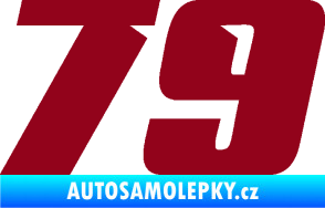 Samolepka Startovní číslo 79 typ 6 bordó vínová