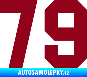 Samolepka Startovní číslo 79 bordó vínová