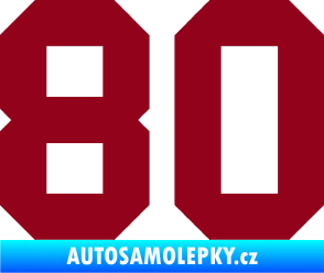 Samolepka Startovní číslo 80 bordó vínová