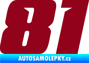 Samolepka Startovní číslo 81 typ 6 bordó vínová