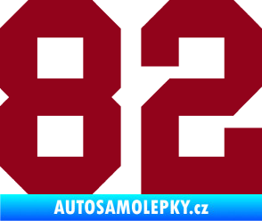 Samolepka Startovní číslo 82 bordó vínová