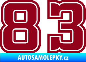 Samolepka Startovní číslo 83 typ 5 bordó vínová