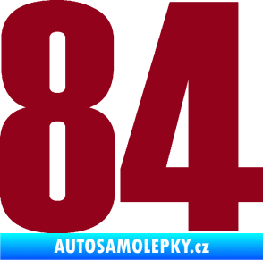Samolepka Startovní číslo 84 typ 2    bordó vínová