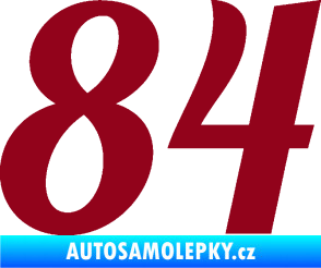 Samolepka Startovní číslo 84 typ 3  bordó vínová