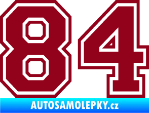 Samolepka Startovní číslo 84 typ 4 bordó vínová