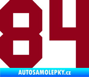 Samolepka Startovní číslo 84 bordó vínová