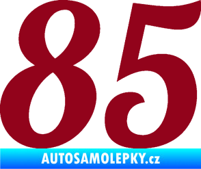Samolepka Startovní číslo 85 typ 3   bordó vínová