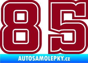 Samolepka Startovní číslo 85 typ 5 bordó vínová