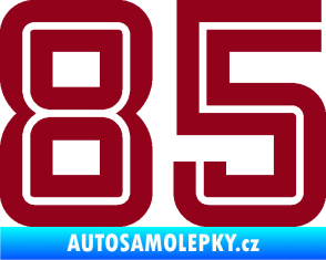 Samolepka Startovní číslo 85 typ 7 bordó vínová