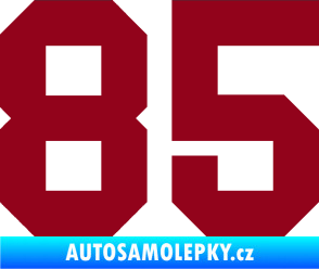 Samolepka Startovní číslo 85 bordó vínová