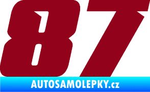 Samolepka Startovní číslo 87 typ 6 bordó vínová