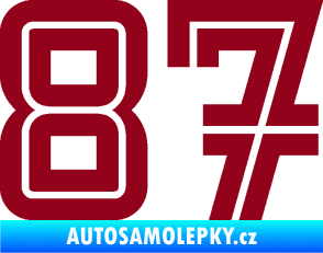 Samolepka Startovní číslo 87 typ 7 bordó vínová